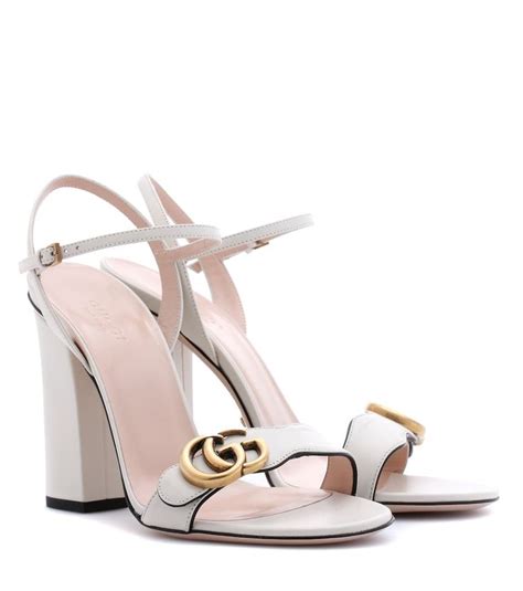 gucci white sandals heels|Gucci denim sandal.